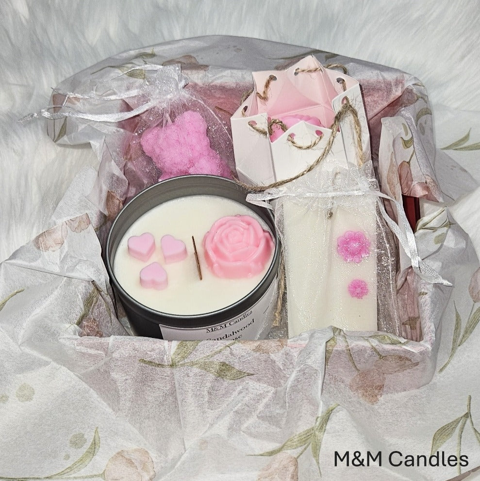 Scented Candle Gift Set-Sandalwood Rose fragrance-Wooden wick-1 lb