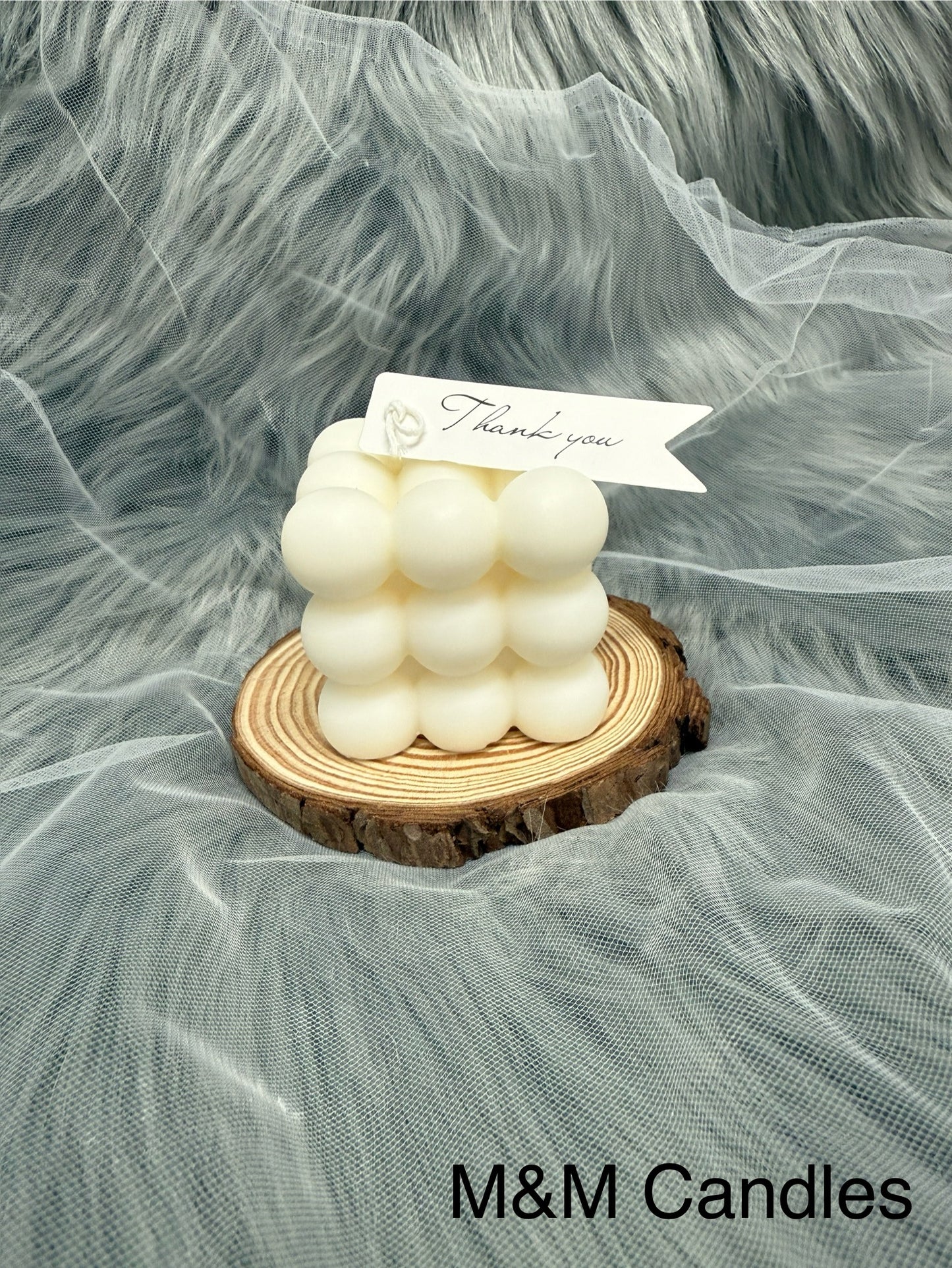 🫧 Custom Medium Bubble Square Candle – Choose Your Color & Scent 🕯️ image 4