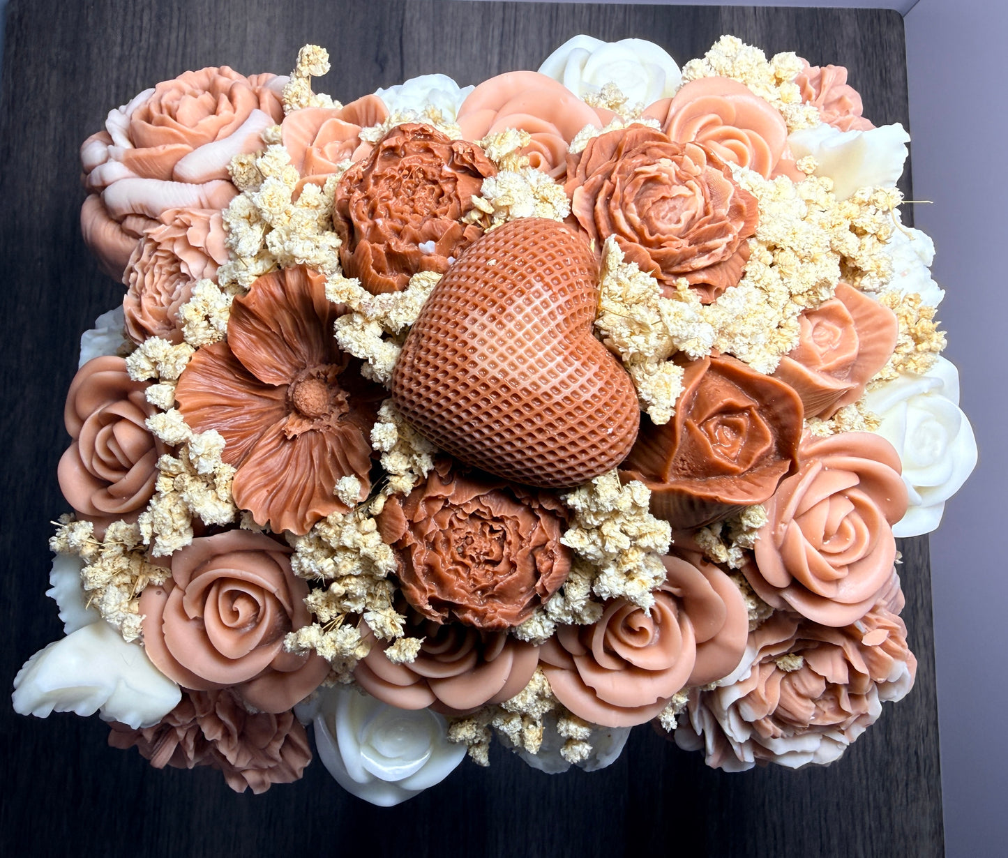 Elegant Designer Candle Bouquet with Sculpted Florals