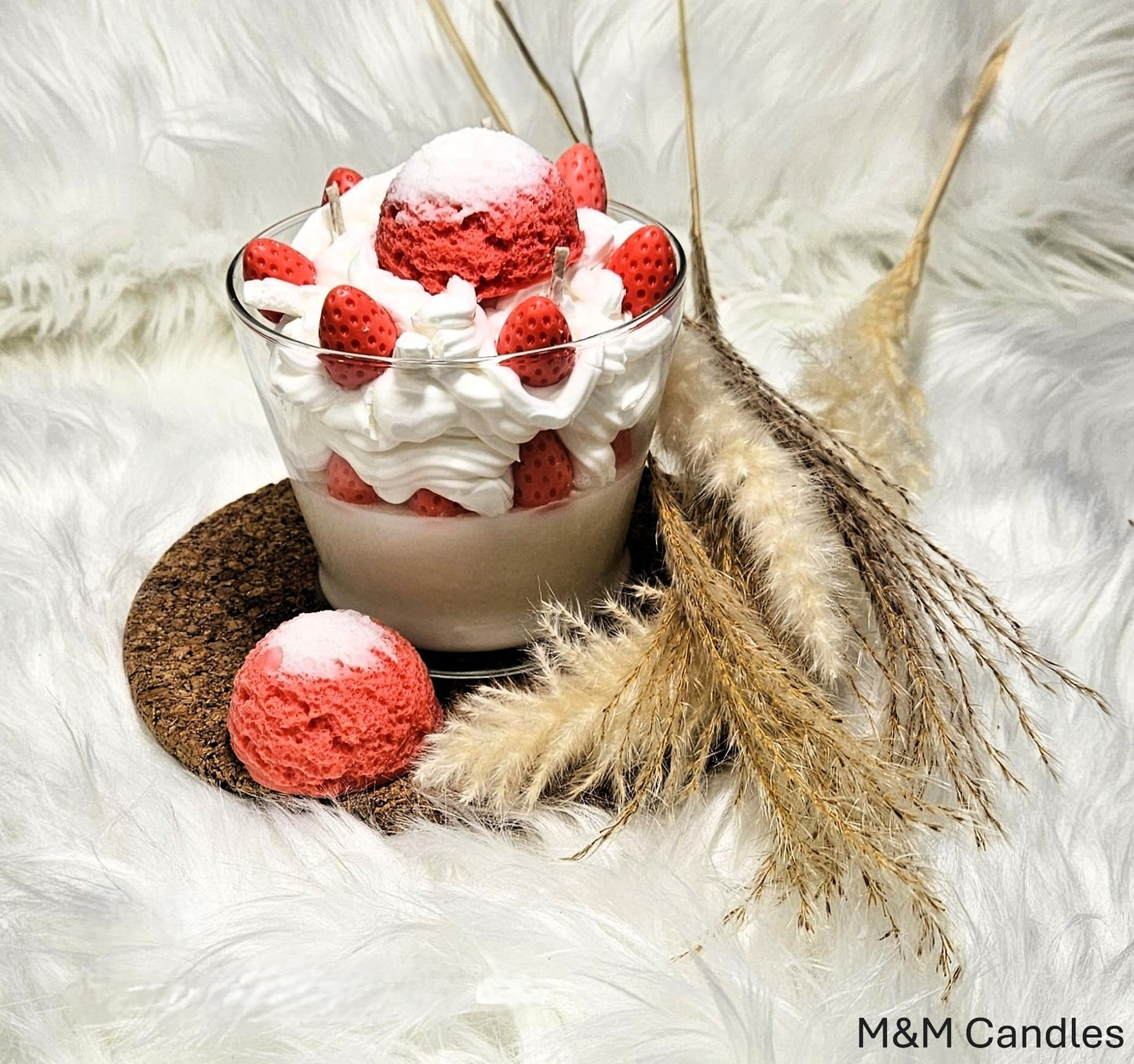 Scented Candle with design (Dessert like)-Ruby Rouge fragrance-Soy Wax-1 lb