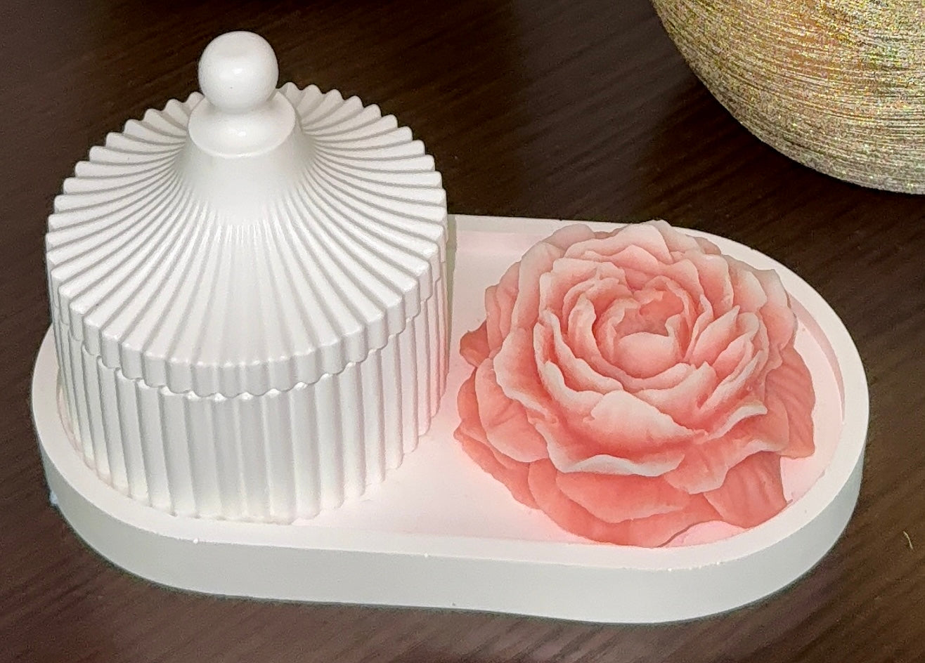 🌸 Blush Bloom Candle Duo-Choose your scent and color-Made to order image 1