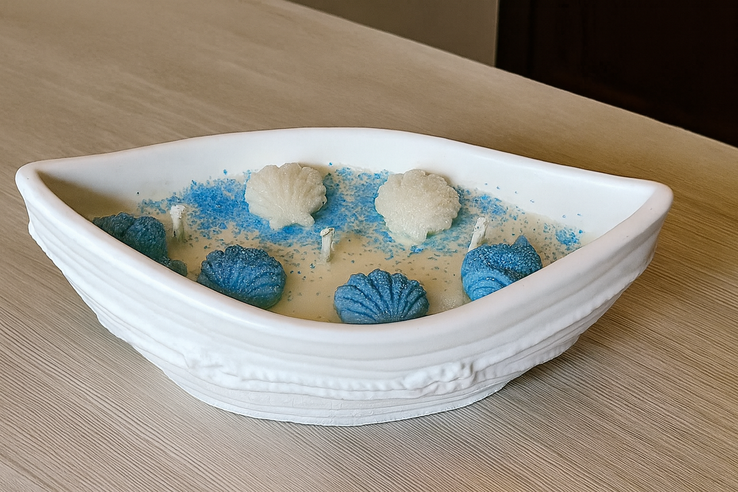 Coastal Breeze Shell Candle Boat - Shaped Bowl - Ocean Themed. Choose Scent. image 0