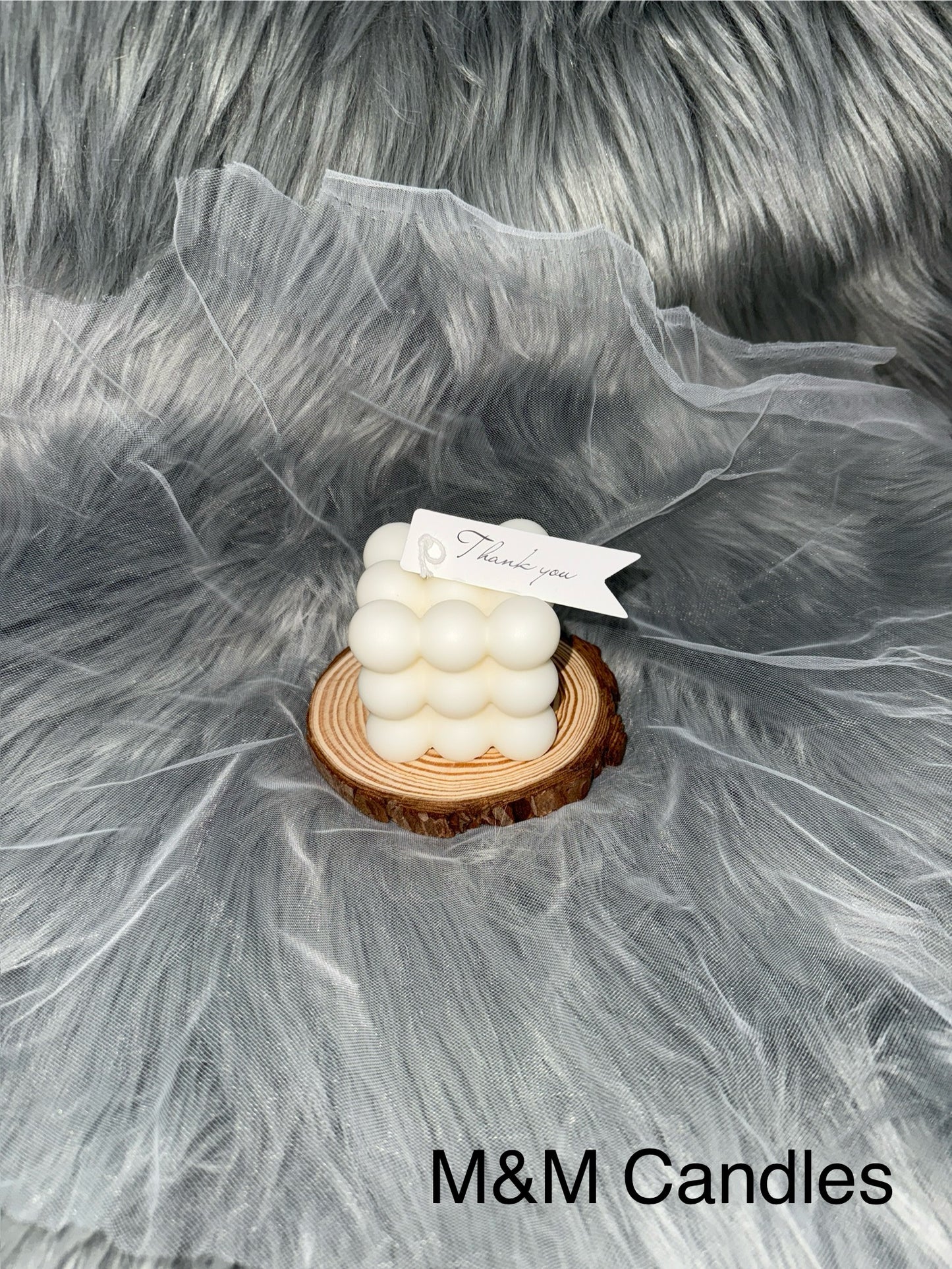 🫧 Custom Medium Bubble Square Candle – Choose Your Color & Scent 🕯️ image 3