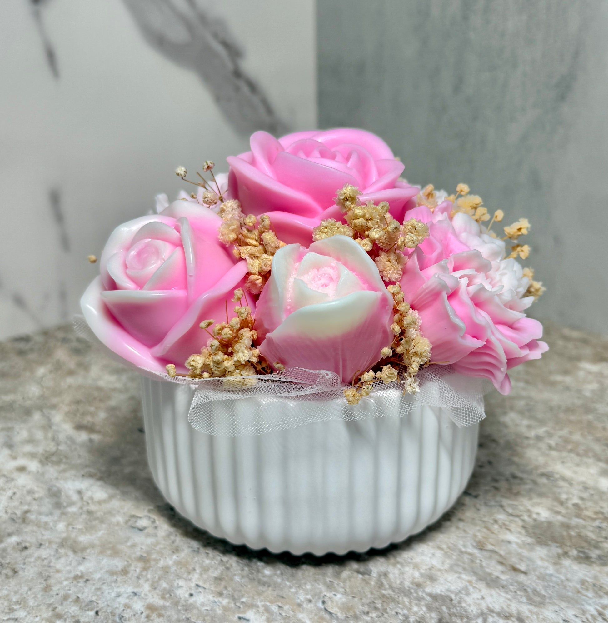 Handcrafted Floral Candle Arrangement – Custom Color & Scent Options image 0