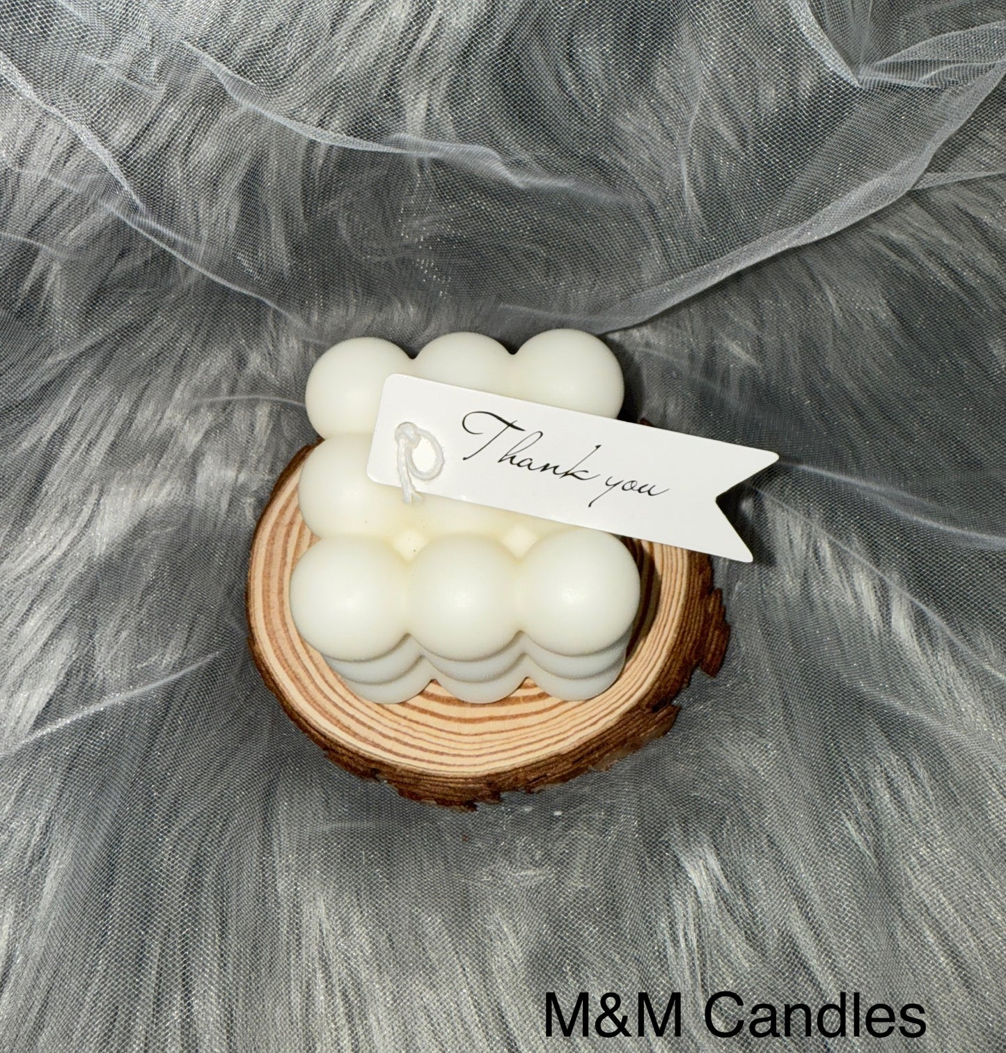 🫧 Custom Medium Bubble Square Candle – Choose Your Color & Scent 🕯️ image 0
