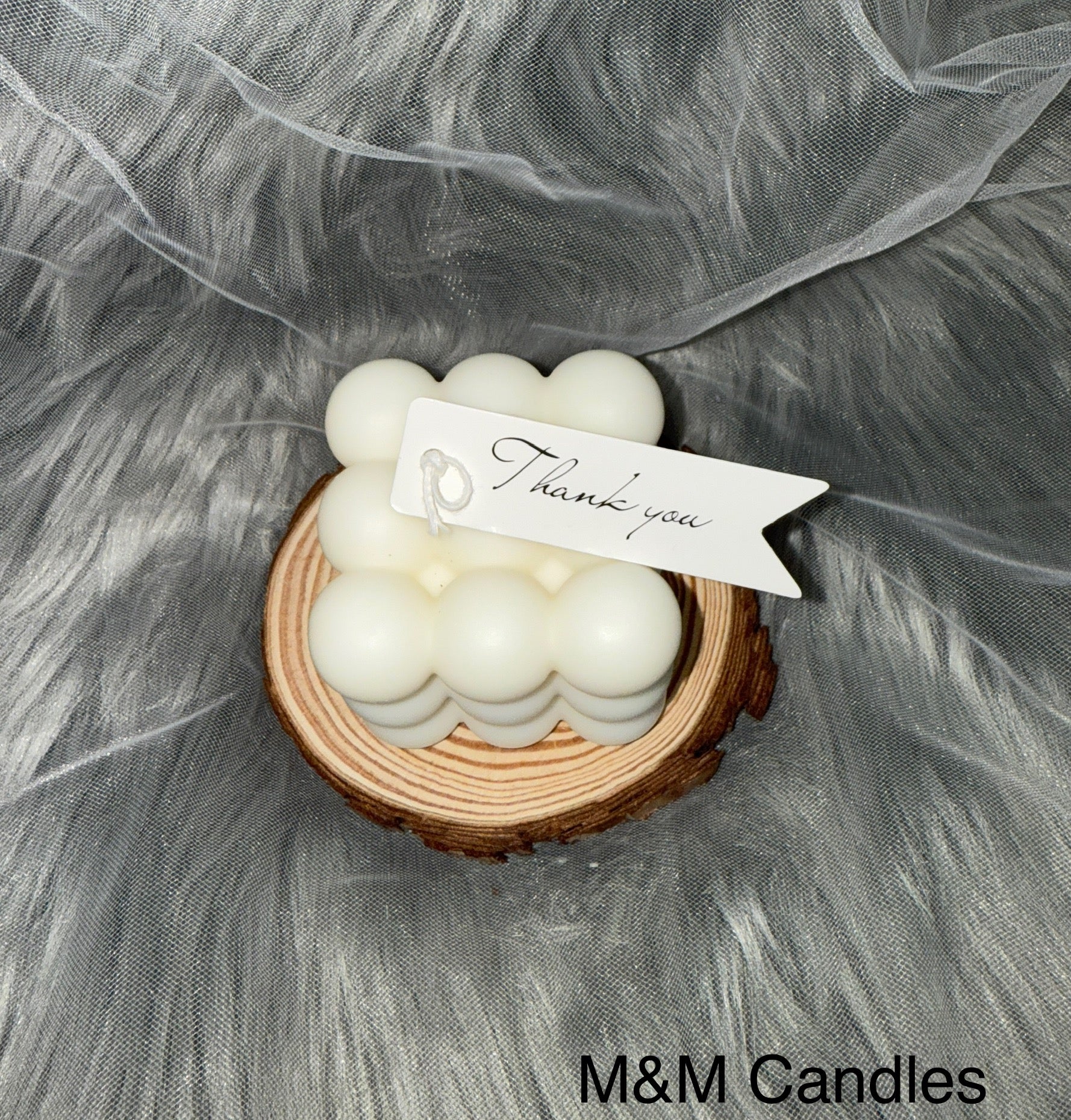 🫧 Custom Medium Bubble Square Candle – Choose Your Color & Scent 🕯️ image 0