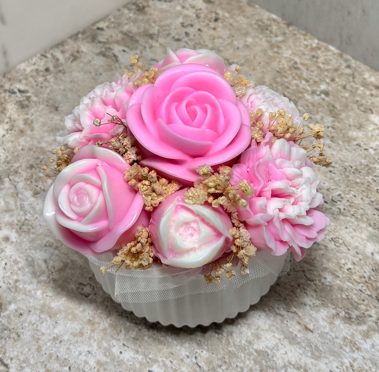 Handcrafted Floral Candle Arrangement – Custom Color & Scent Options image 2