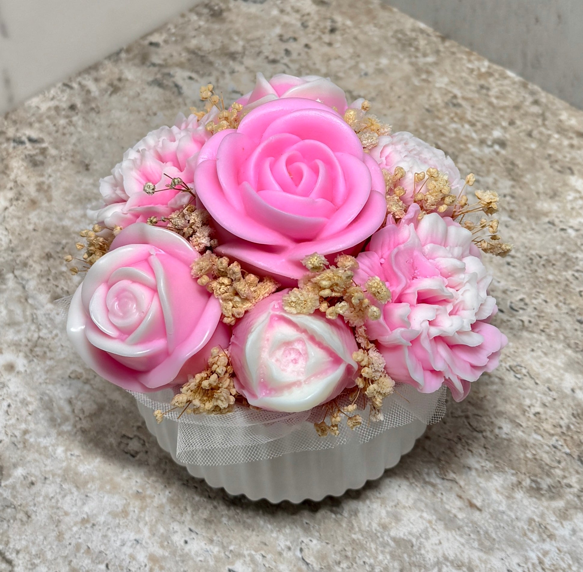 Handcrafted Floral Candle Arrangement – Custom Color & Scent Options image 2