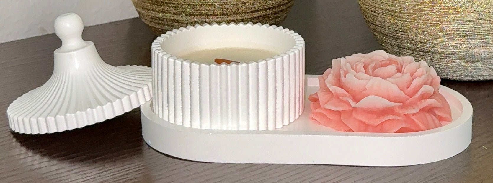 🌸 Blush Bloom Candle Duo-Choose your scent and color-Made to order image 2