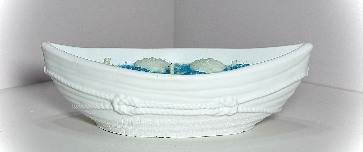 Coastal Breeze Shell Candle Boat - Shaped Bowl - Ocean Themed. Choose Scent. image 4