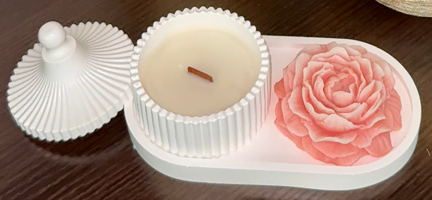 🌸 Blush Bloom Candle Duo-Choose your scent and color-Made to order image 0