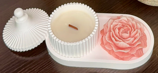 🌸 Blush Bloom Candle Duo-Choose your scent and color-Made to order image 0