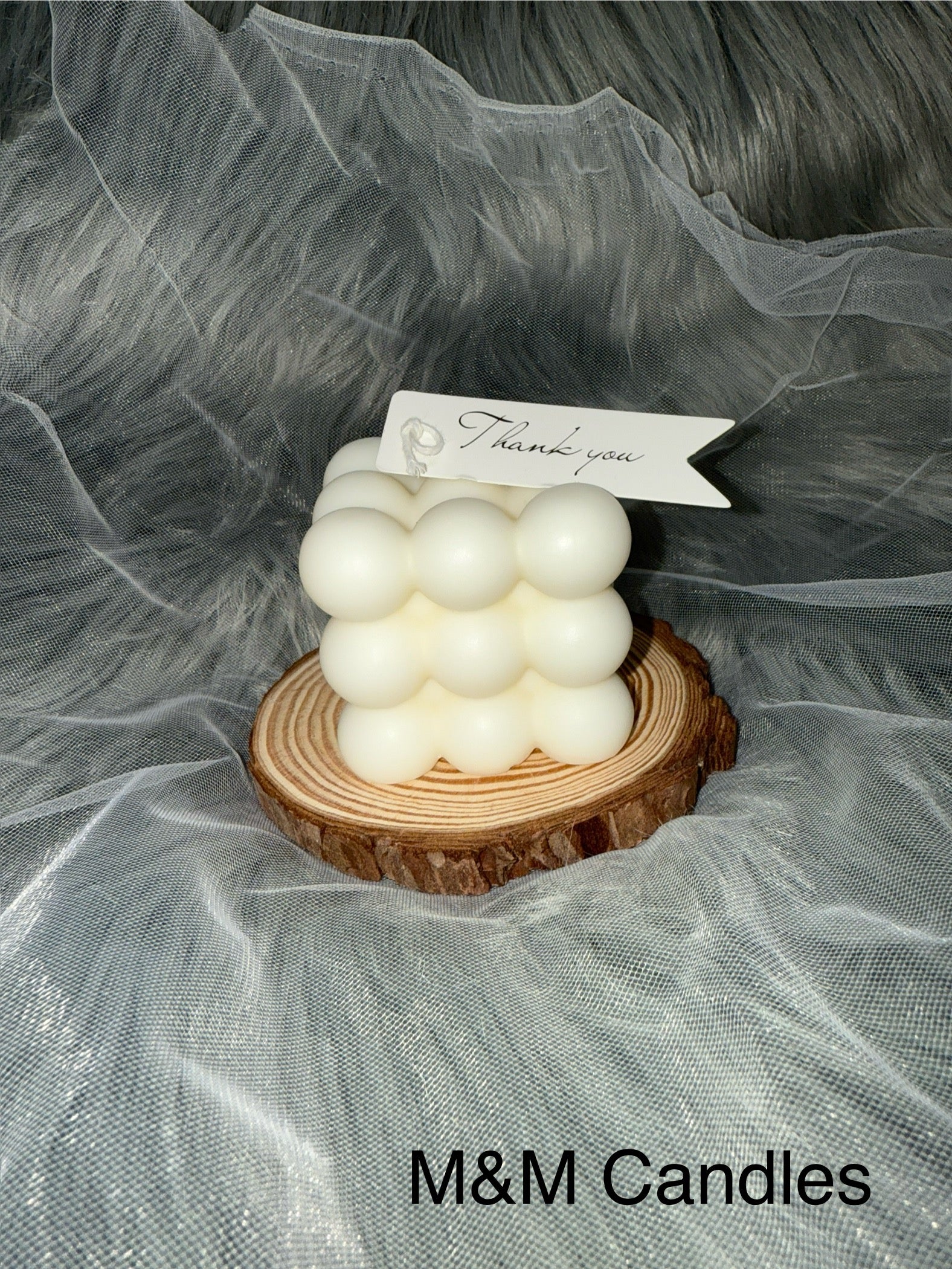 🫧 Custom Medium Bubble Square Candle – Choose Your Color & Scent 🕯️ image 2