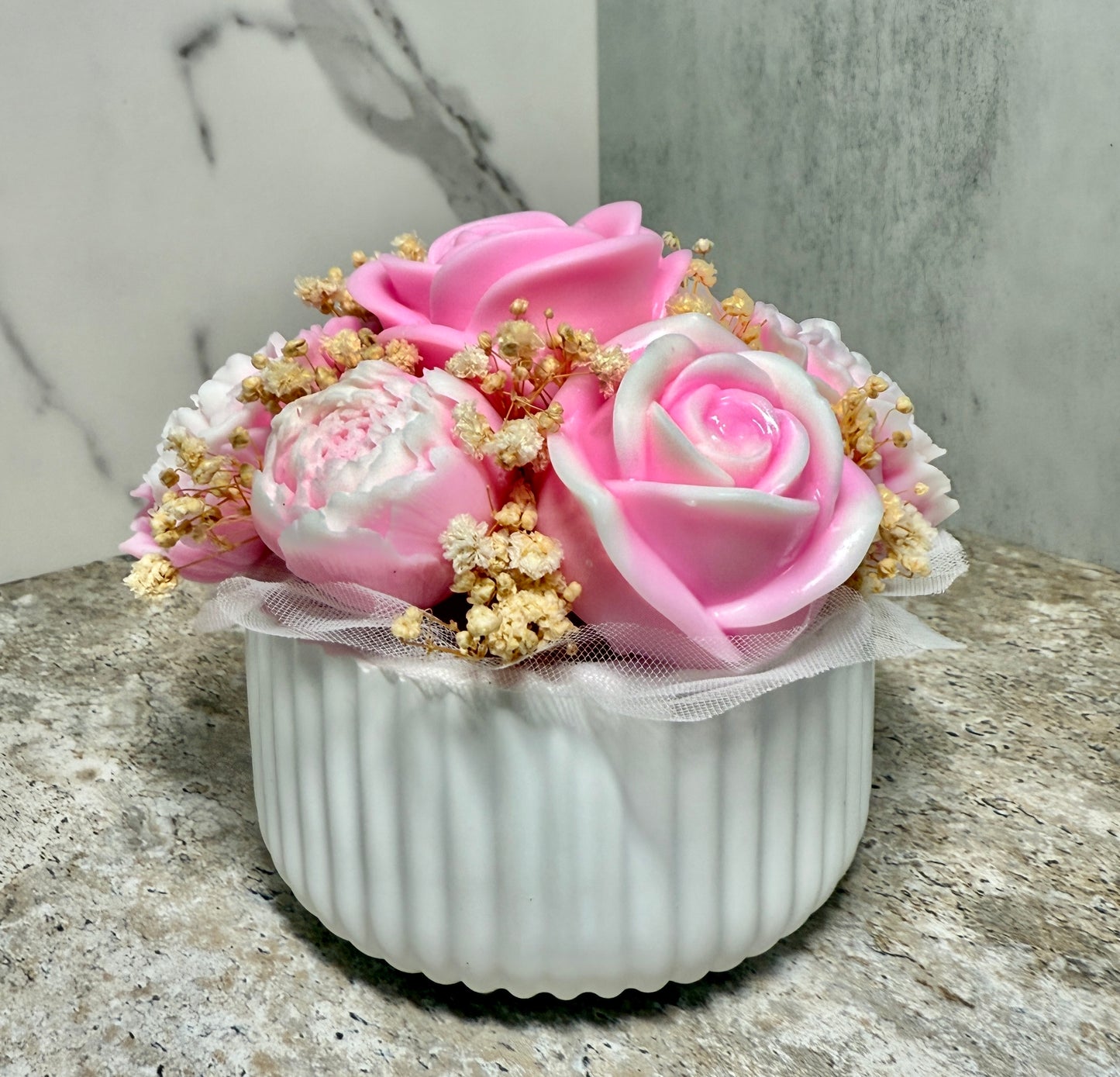 Handcrafted Floral Candle Arrangement – Custom Color & Scent Options image 6