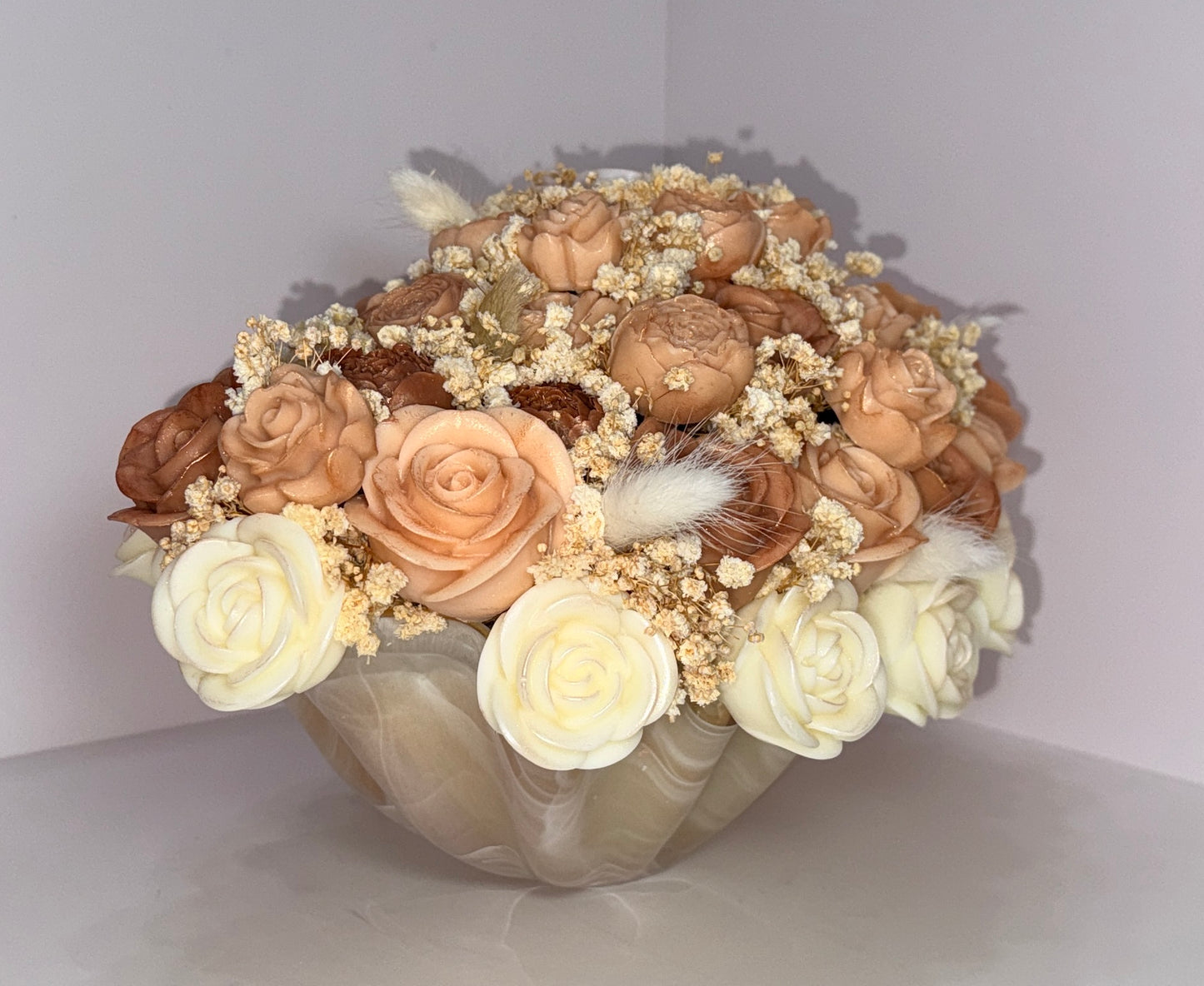 Soft Earth Harmony Sculpted Candle Blooms-Choose your scent