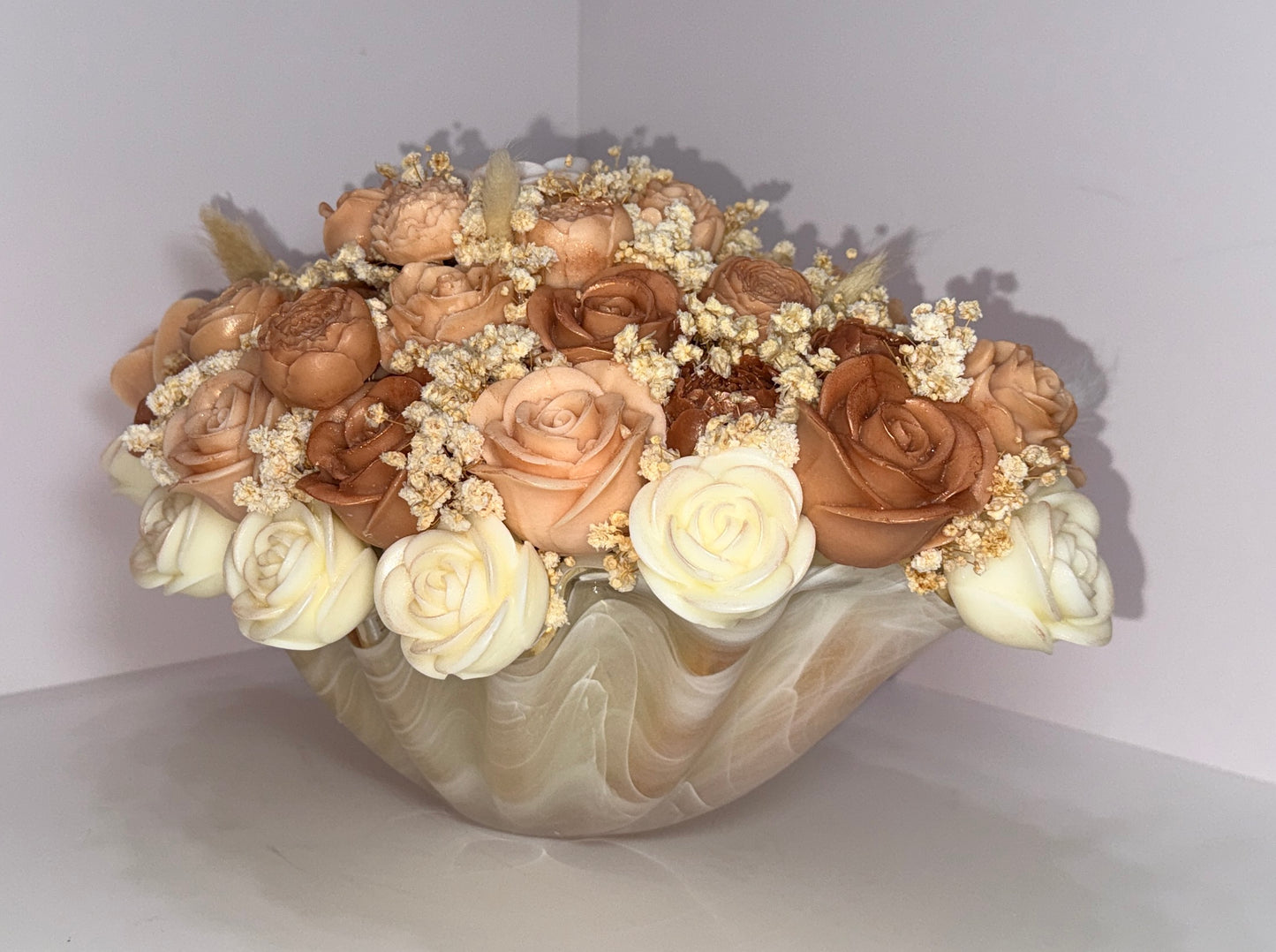 Soft Earth Harmony Sculpted Candle Blooms-Choose your scent