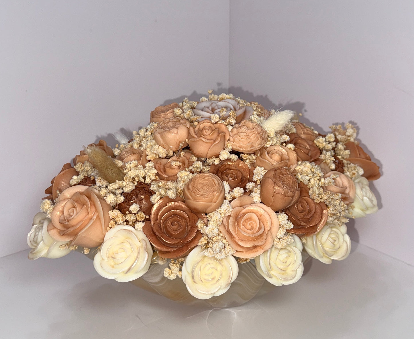 Soft Earth Harmony Sculpted Candle Blooms-Choose your scent