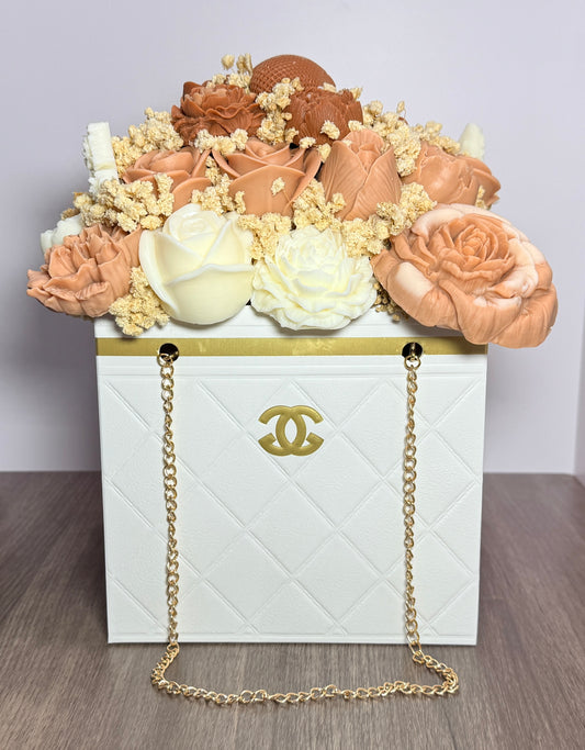 Elegant Designer Candle Bouquet with Sculpted Florals