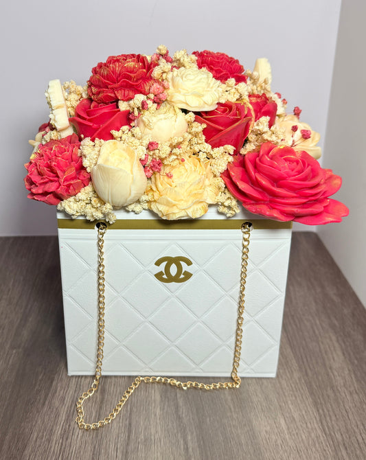Elegant Designer Candle Bouquet with Sculpted Florals