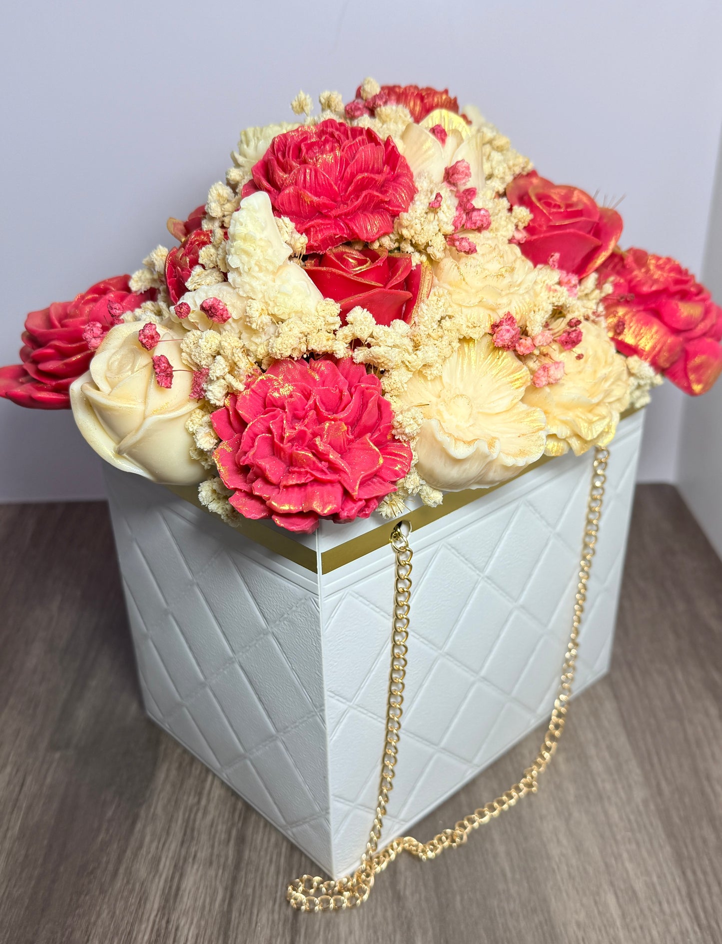 Elegant Designer Candle Bouquet with Sculpted Florals