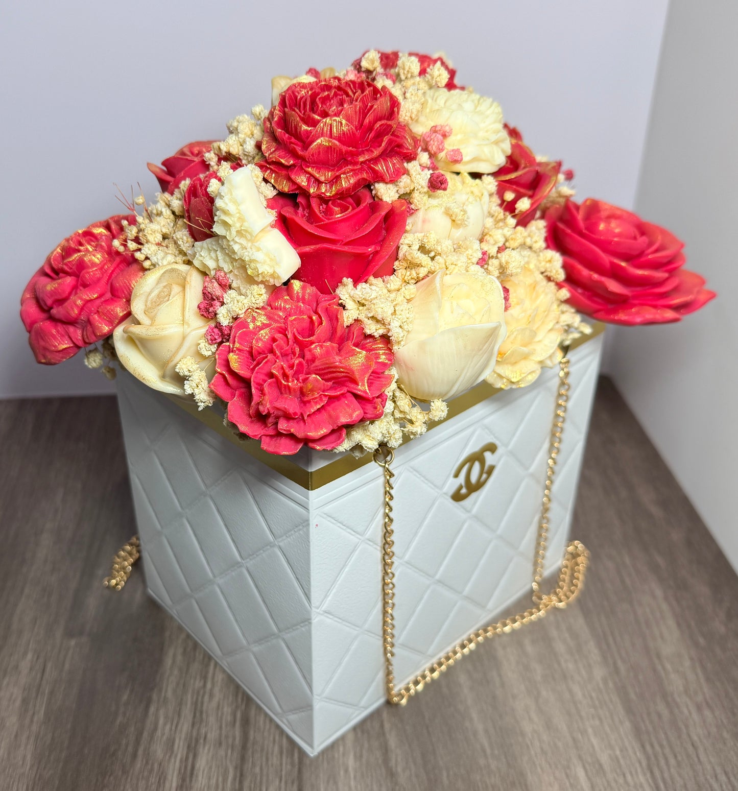 Elegant Designer Candle Bouquet with Sculpted Florals