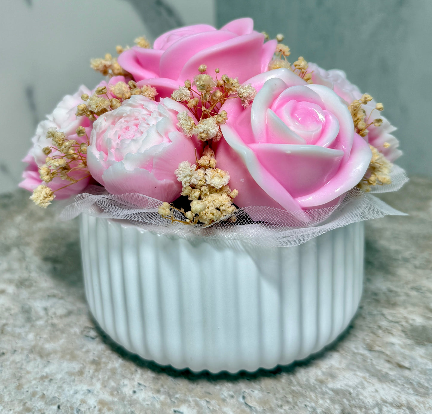 Handcrafted Floral Candle Arrangement – Custom Color & Scent Options image 5
