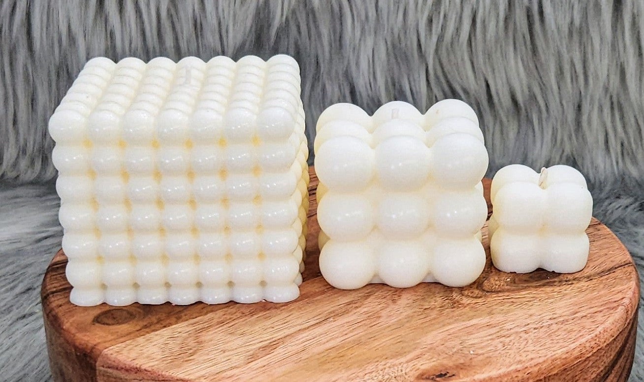 🫧 Custom Large Bubble Square Candle – Choose Your Color & Scent 🕯️ image 1