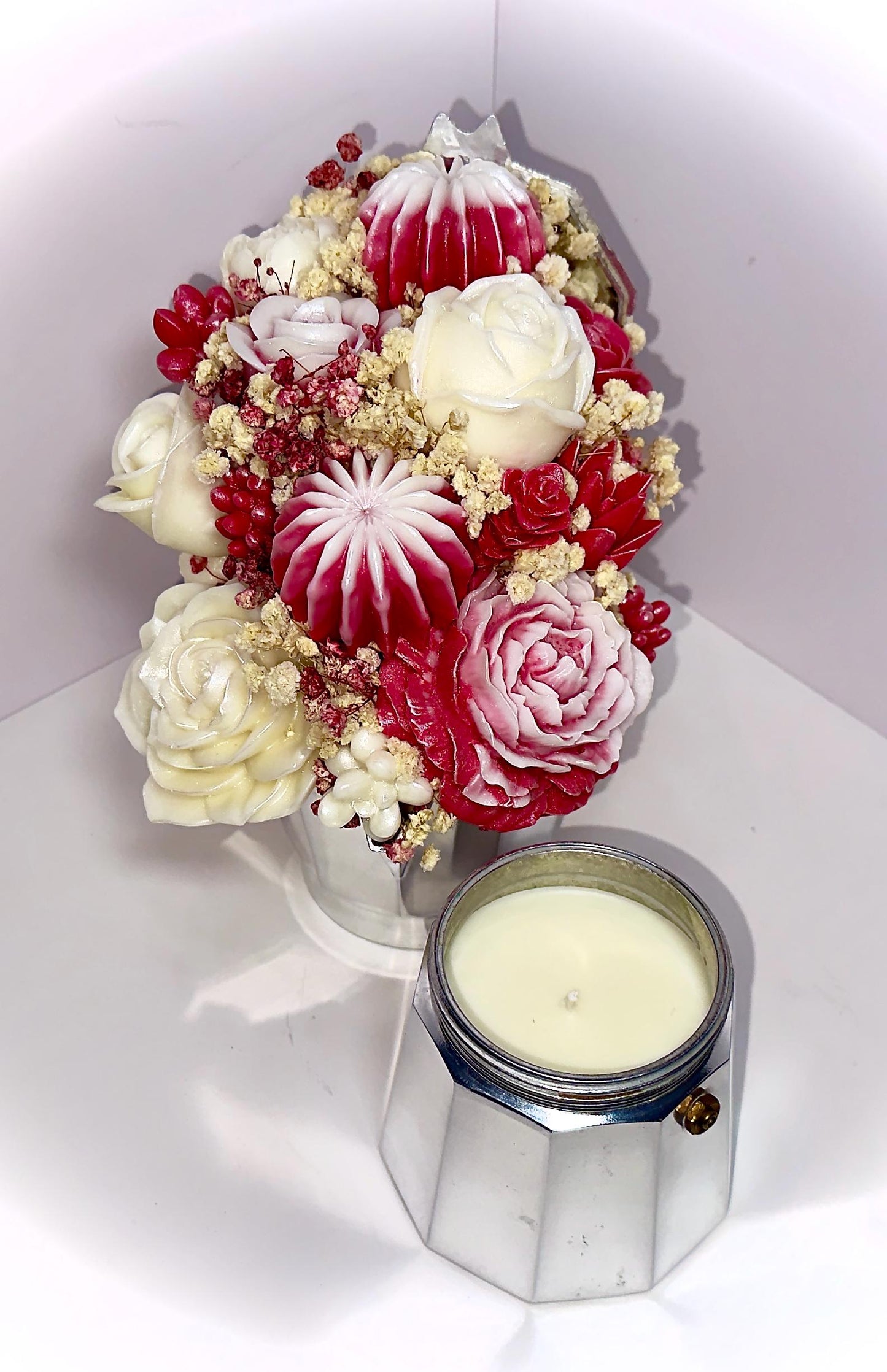 Floral  Candle Coffee Maker Bouquet