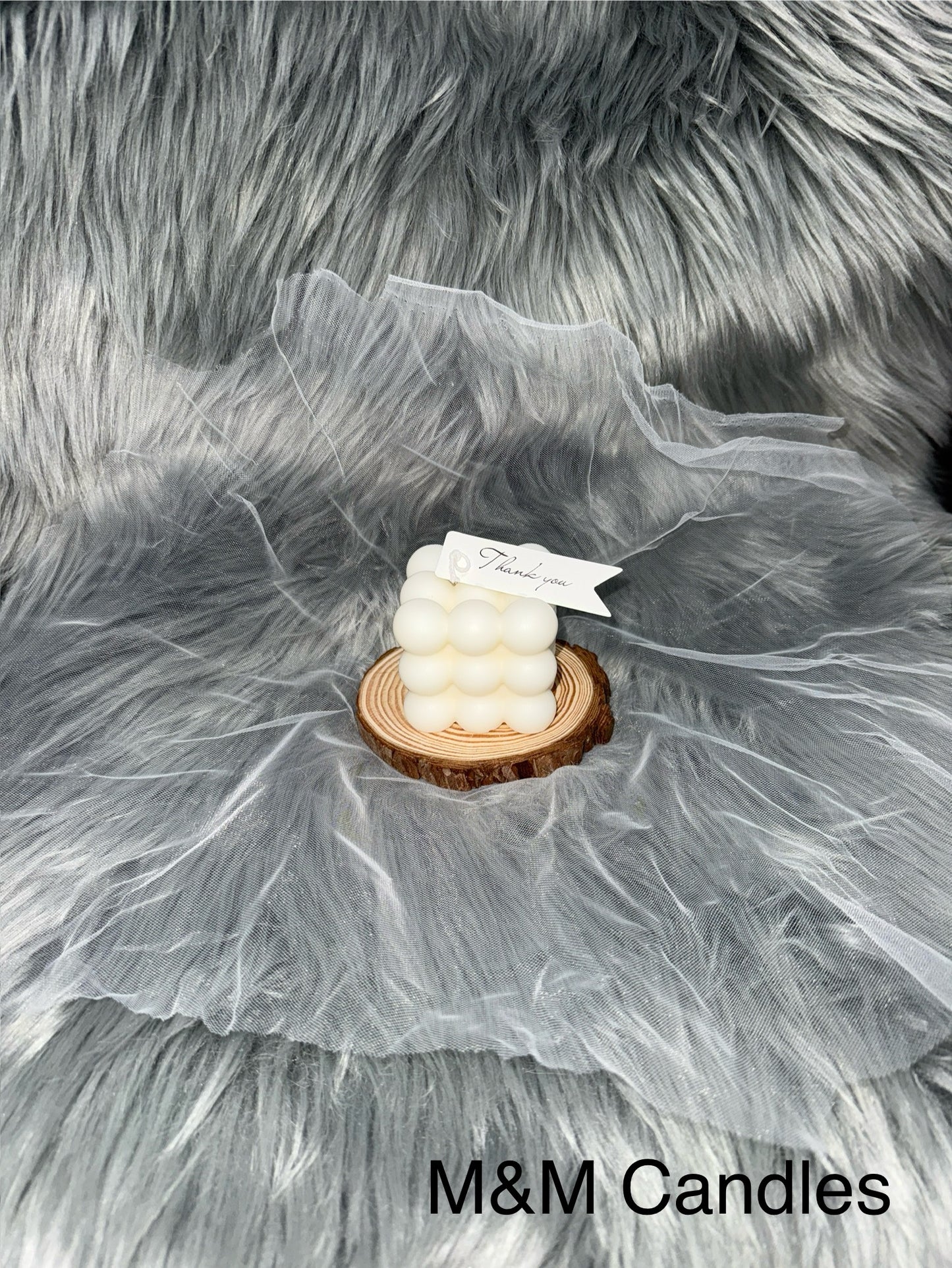 🫧 Custom Medium Bubble Square Candle – Choose Your Color & Scent 🕯️ image 1