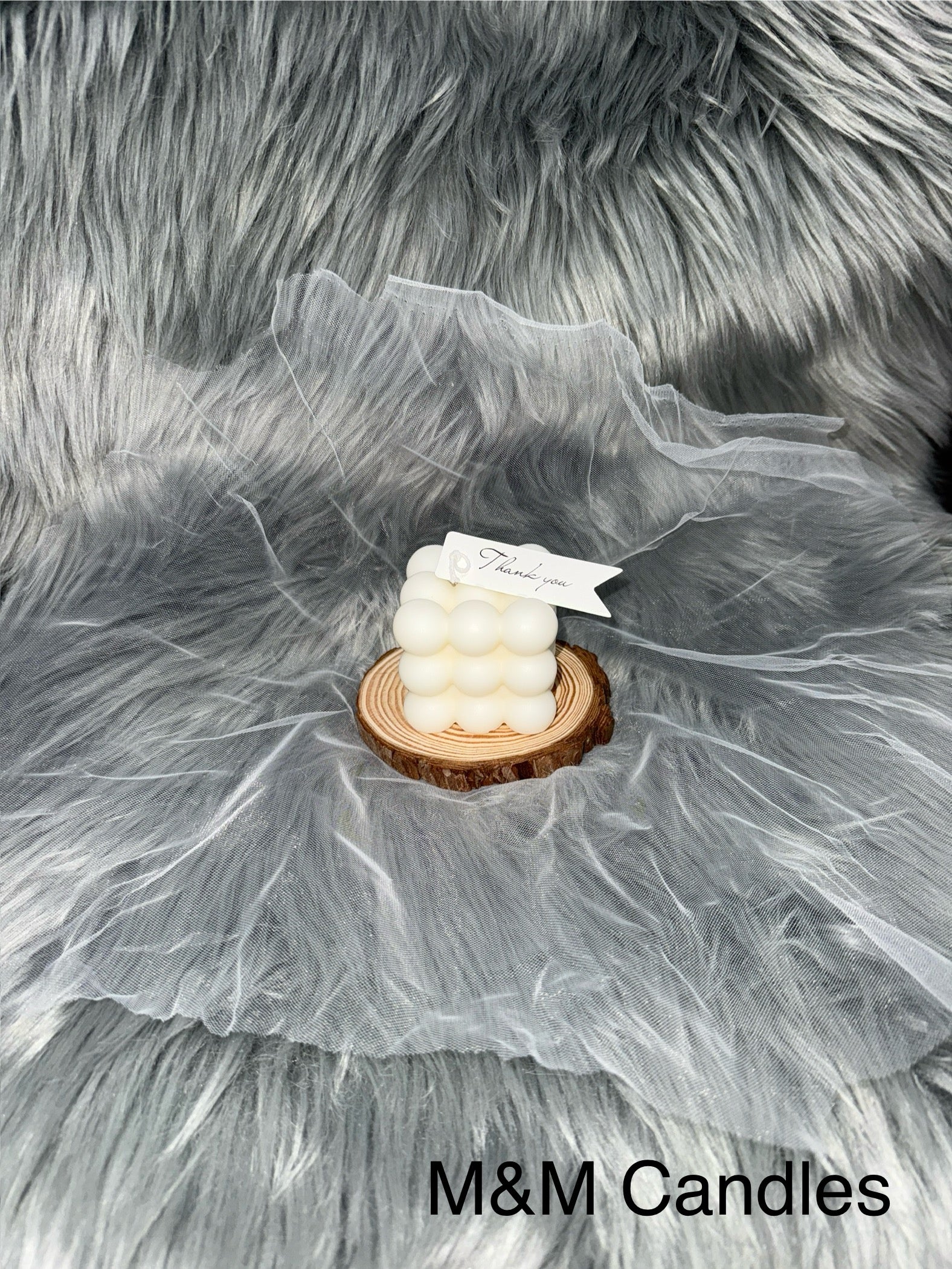 🫧 Custom Medium Bubble Square Candle – Choose Your Color & Scent 🕯️ image 1